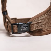 Load image into Gallery viewer, Tweed Adjustable Dog Harness | Brown Herringbone - Charlie and Millie Co