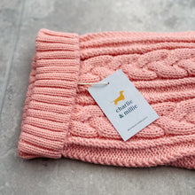 Load image into Gallery viewer, Chunky Knit Dog Jumper | Pink - Charlie and Millie Co