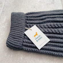 Load image into Gallery viewer, Chunky Knit Dog Jumper | Charcoal Grey - Charlie and Millie Co