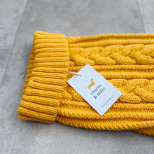 Load image into Gallery viewer, Chunky Knit Dog Jumper | Mustard - Charlie and Millie Co