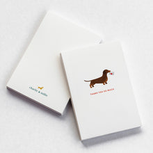 Load image into Gallery viewer, A6 Dachshund Thank You Cards - Charlie and Millie Co