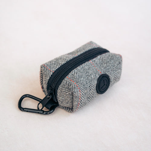 Tweed Poo Bag Holder | Grey Herringbone - Charlie and Millie Co