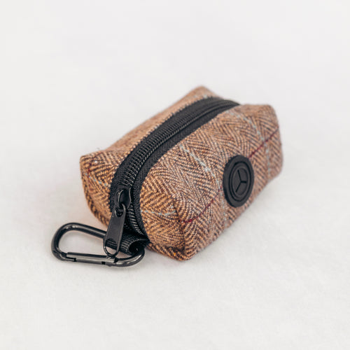 Tweed Poo Bag Holder | Brown Herringbone - Charlie and Millie Co