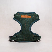 Load image into Gallery viewer, Tweed Dog Harness | Forest Green Herringbone - Charlie and Millie Co
