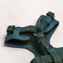 Load image into Gallery viewer, Tweed Dog Harness | Forest Green Herringbone - Charlie and Millie Co
