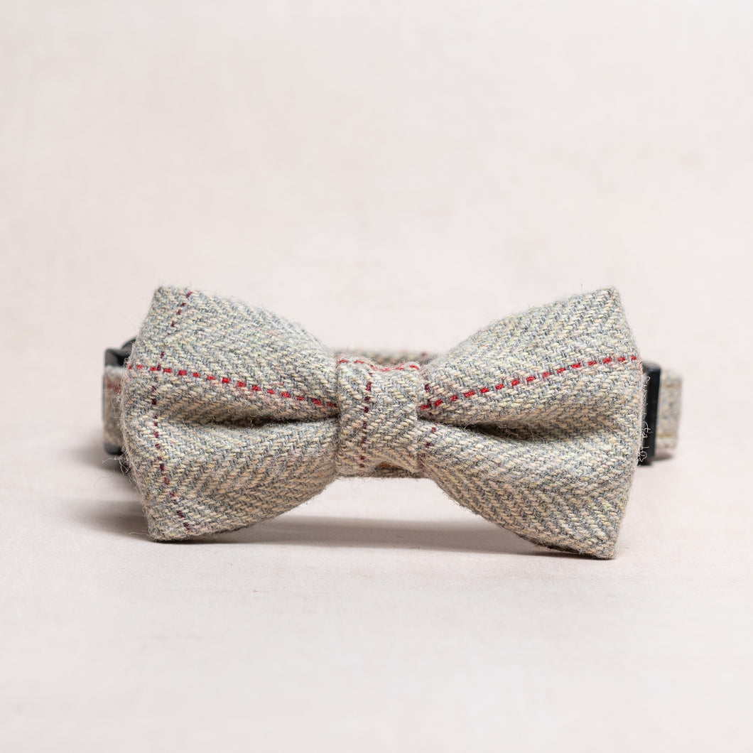 Tweed Bow Tie | Stone Herringbone - Charlie and Millie Co