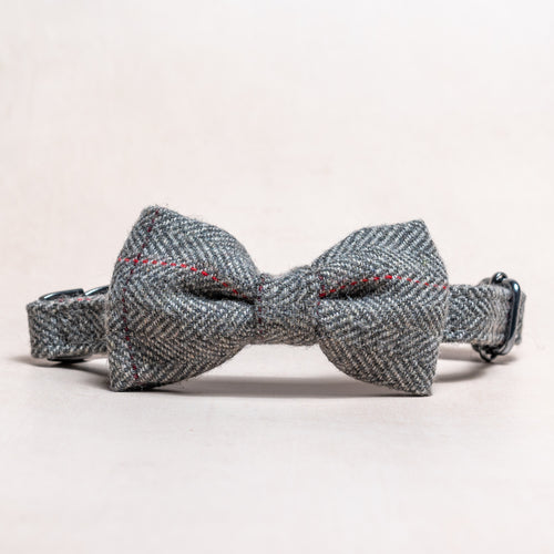 Tweed Bow Tie | Grey Herringbone - Charlie and Millie Co