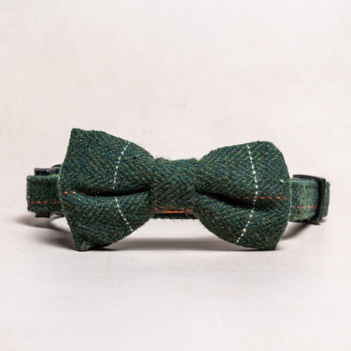 Tweed Bow Tie | Forest Green Herringbone - Charlie and Millie Co