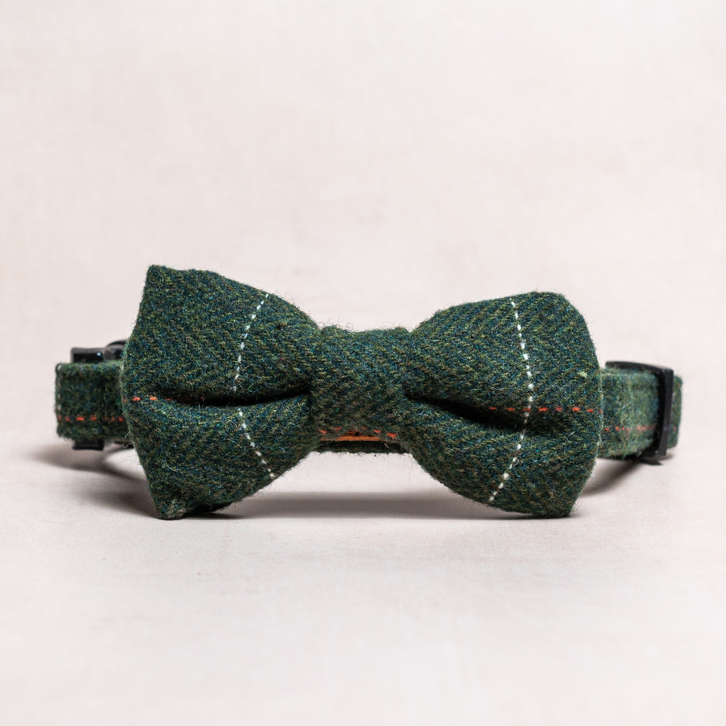 Tweed Bow Tie | Forest Green Herringbone - Charlie and Millie Co