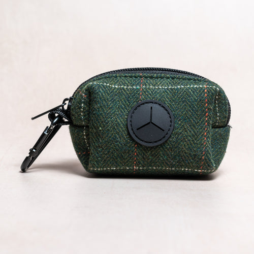 Tweed Poo Bag Holder | Forest Green Herringbone - Charlie and Millie Co