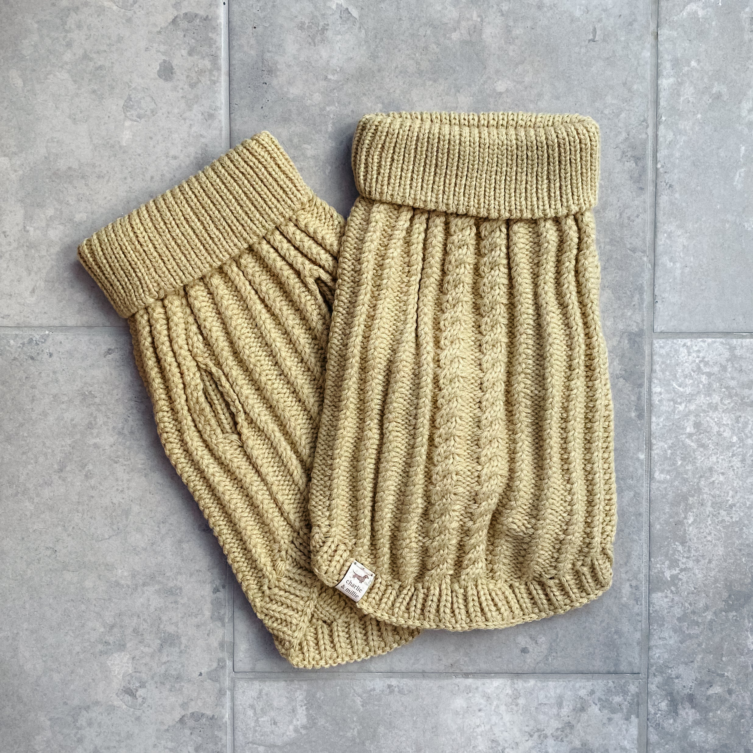 Chunky Knit Dog Jumper | Oatmeal