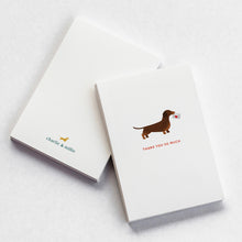 Load image into Gallery viewer, A6 Dachshund Thank You Cards - Charlie and Millie Co
