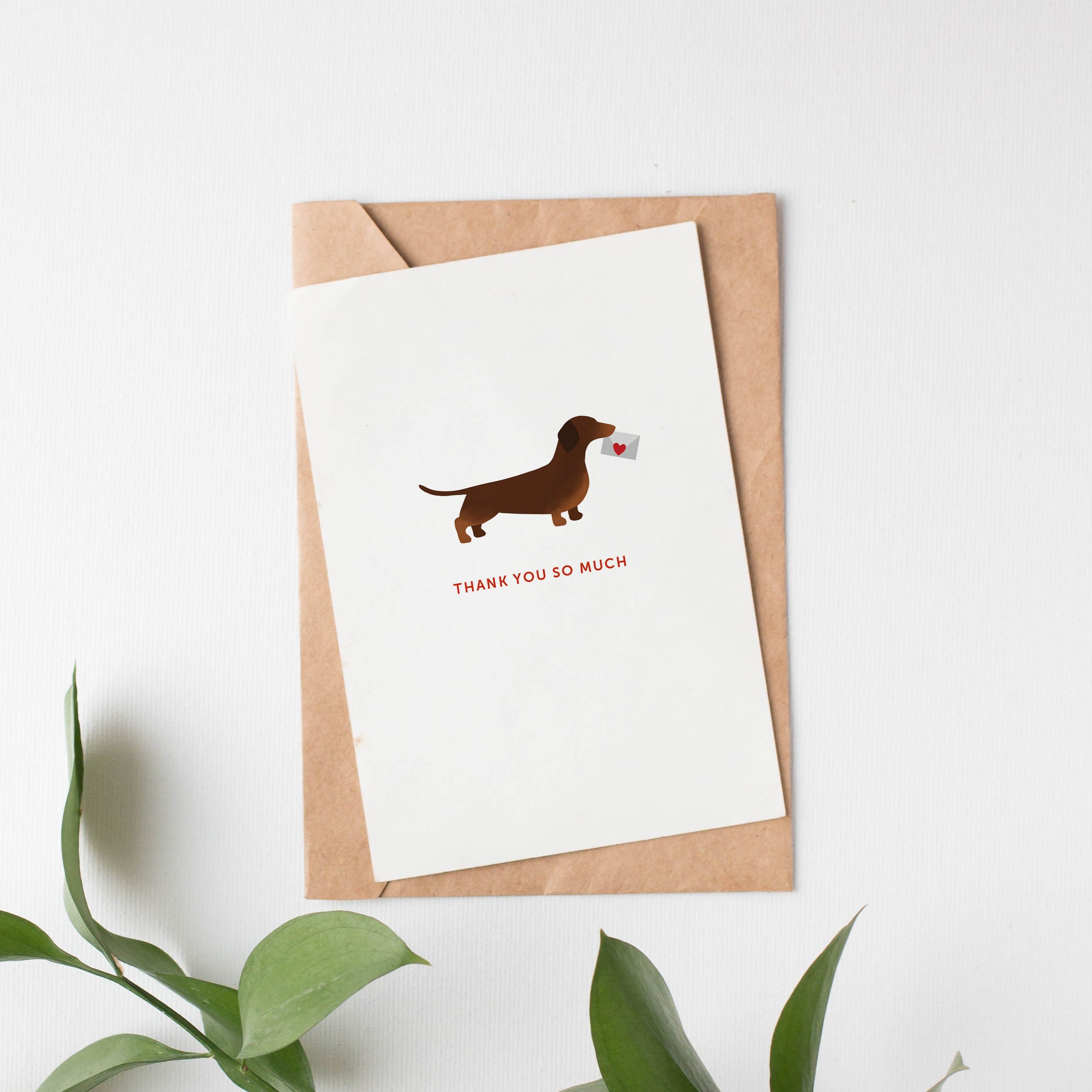 A6 Dachshund Thank You Cards